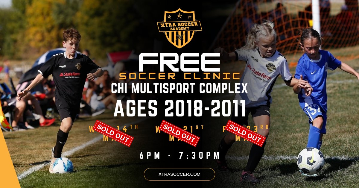 🚨ALL CLINICS SOLD OUT!🚨

Our free soccer clinics are officially full – thank you for the amazing response!

For more information about our club programs and upcoming camps, visit xtrasoccer.com or email graeme@xtrasoccer.com.