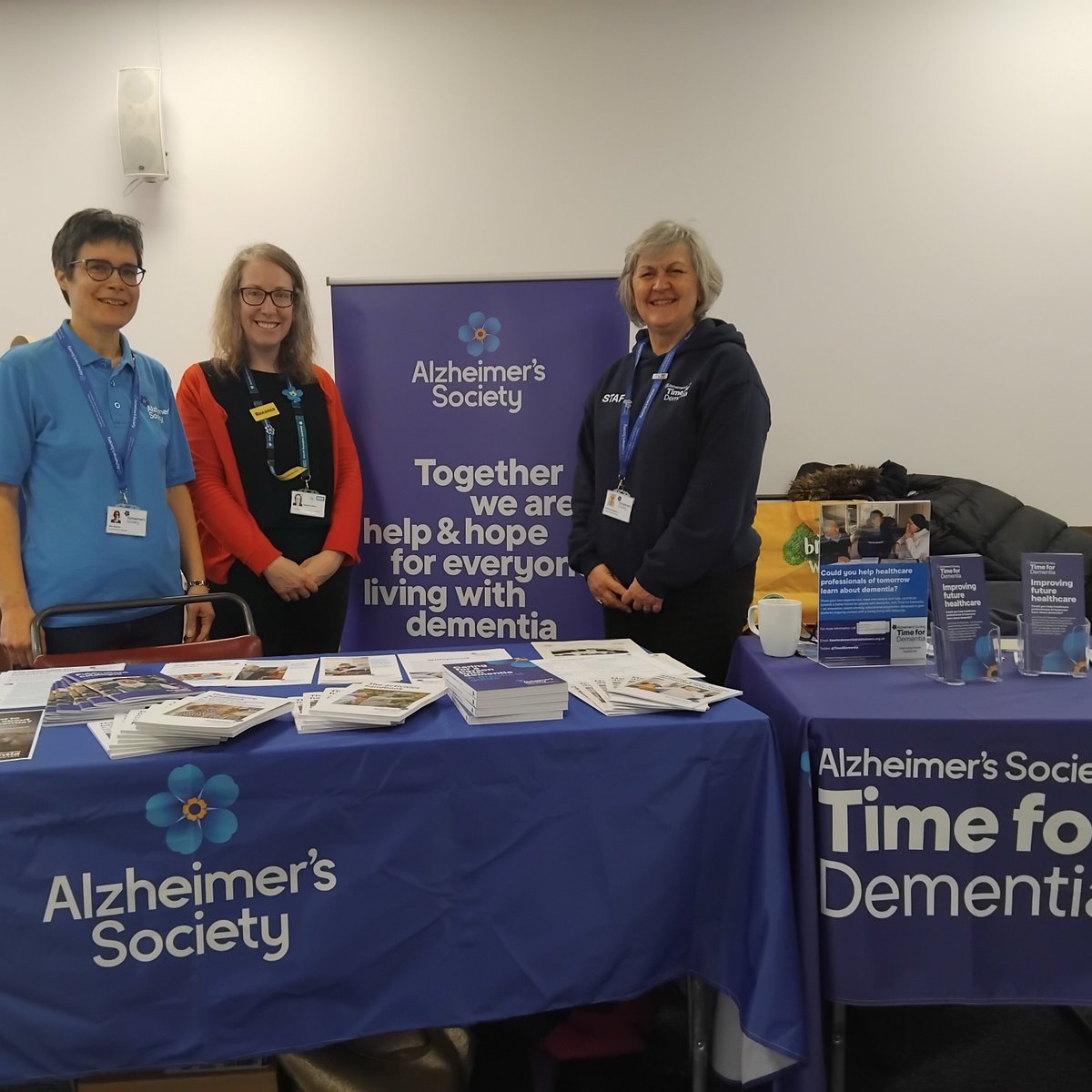 Time4Dementia's tweet image. Our officer Wendy and Roxanne & Bev from @alzheimerssoc at a Carers Event in #Bristol. It was a really good opportunity for us to meet & get to understand each other's roles & how we can work together to improve things for people affected by dementia.