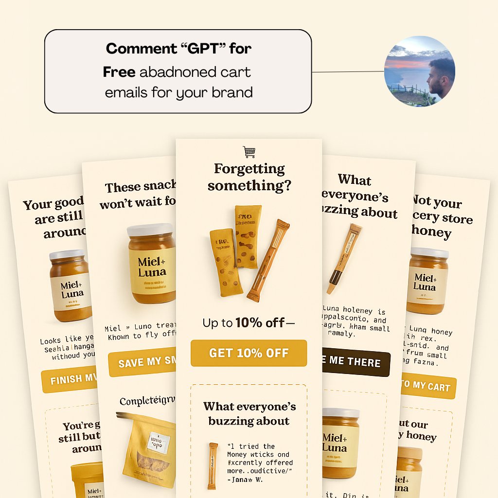iamalonsi's tweet photo. GPT-4o + WIZ AI = Insane abandoned cart emails.

Steal the framework👇

 Like + Comment "GPT"
And I’ll send it.

⚠️ Must be following so I can DM you https://t.co/jyEZReIp8J