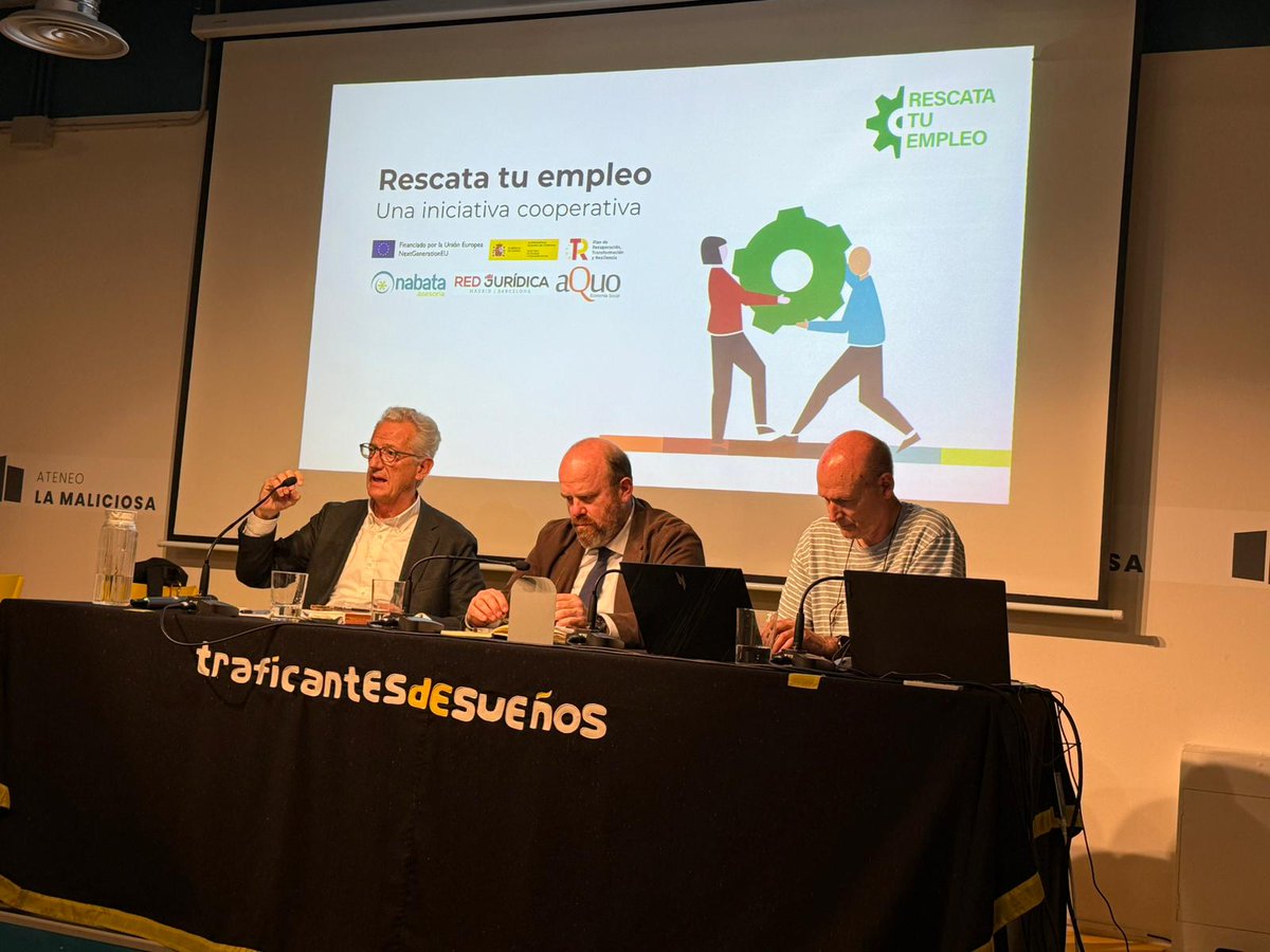 <a href="/Asalma_Madrid/">Asalma</a> <a href="/AsemeMadrid/">@AsemeMadrid</a> <a href="/CCOO/">Comisiones Obreras</a> <a href="/nabata_coop/">Nabata Asesoría</a> <a href="/laredjuridica/">Red Jurídica | Abogacía</a> <a href="/elsalto/">x</a> <a href="/Tangente_coop/">Tangente</a> ⚖️ En la mesa jurídica de #RescataTuEmpleo, José María Dutilh, Javier Blanco (Aquo S. Coop.) y el juez mercantil Juan Carlos Picazo explicaron cómo la ley puede ser aliada para salvar empresas desde la #EconomíaSocial 🛠️💼