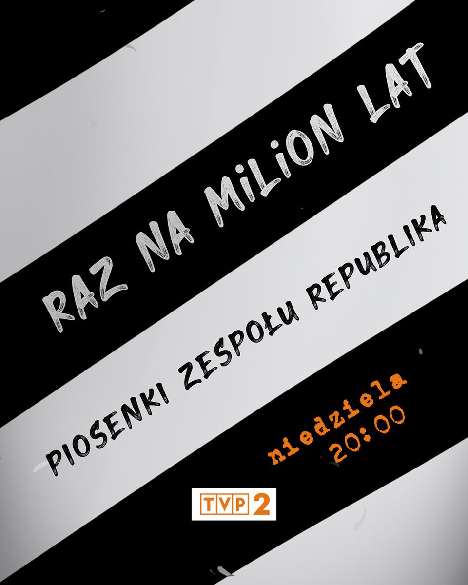 Zapraszamy na koncert ”Raz na milion lat - piosenki zespołu Republika” już 25 maja o godz. 20:00 TVP2! Usłyszymy kultowe utwory zespołu!  Zapiszcie datę i przekazujcie dalej 💪