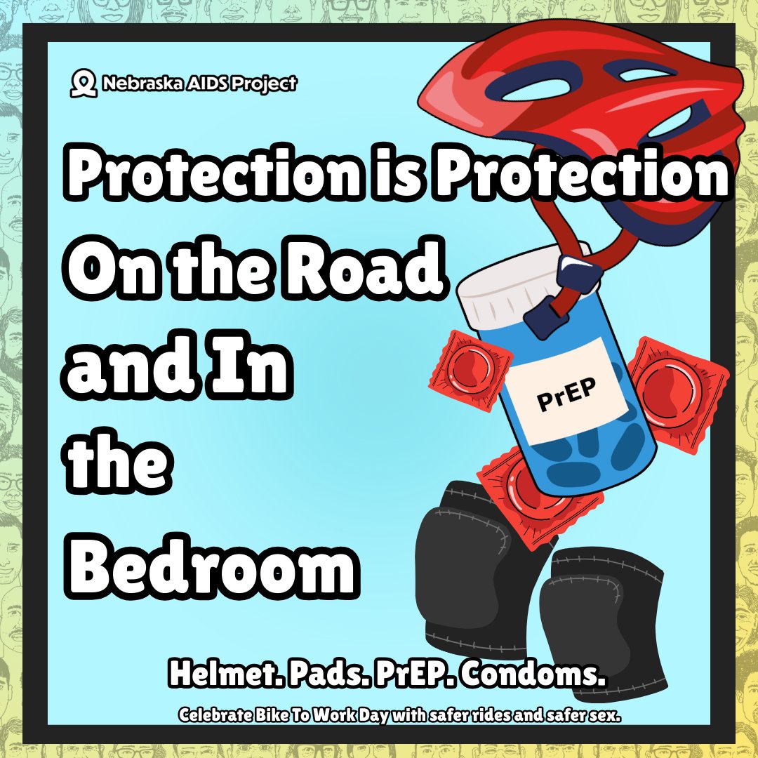 🚲This Bike To Work Day, we’re here to remind you: protection is protection!

#BikeToWorkDay #HIVAwareness #SexualHealthMatters #BikeSafe #GetTested #PrEPWorks #Nebraska #NebraskaAIDSProject #SaferSexEverywhere