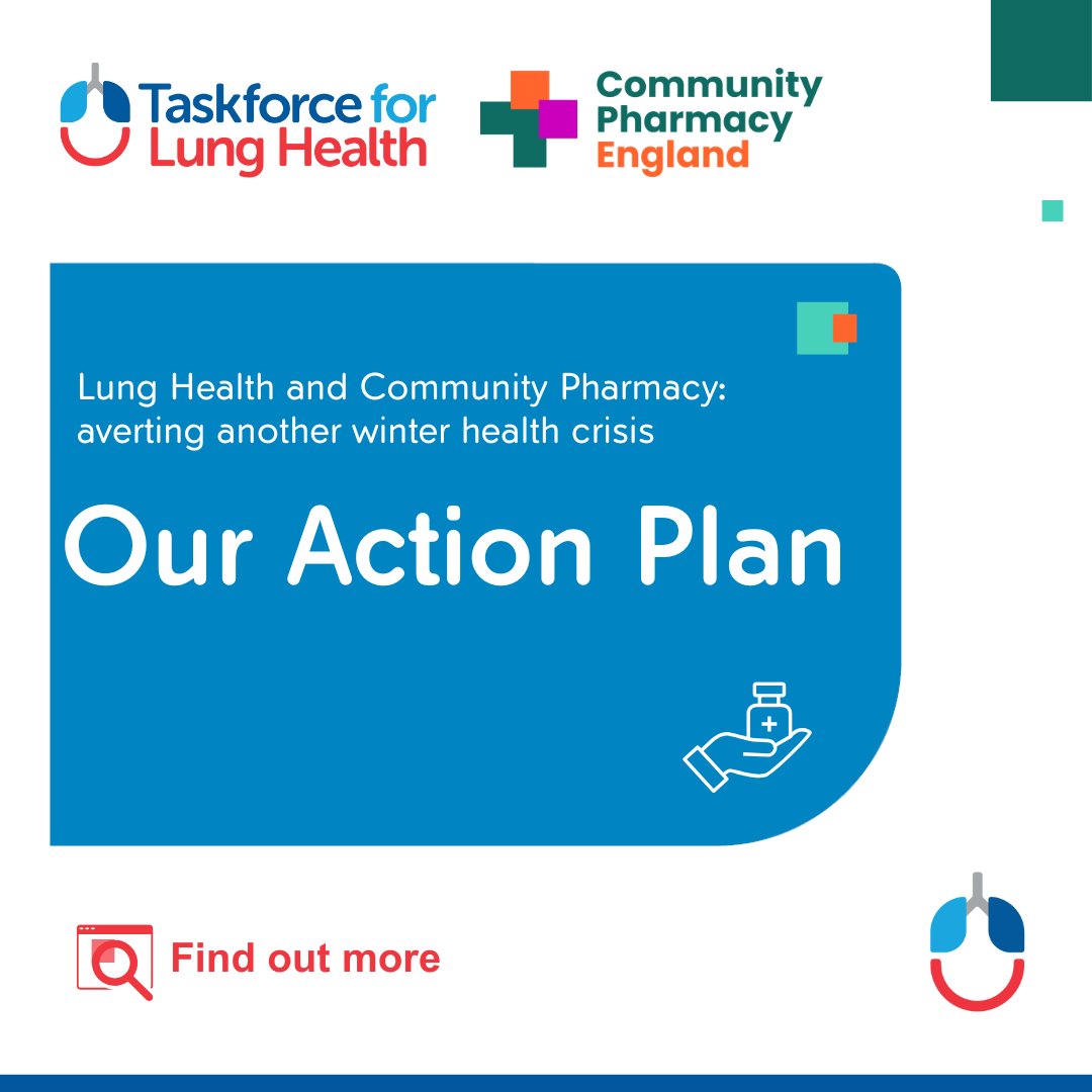 Community Pharmacy England (@compharmengland) on Twitter photo We want a greater role for #pharmacies in supporting #lung health. This aligns with the <a href="/NuffieldTrust/">Nuffield Trust</a> and <a href="/TheKingsFund/">The King's Fund</a> Vision for Community Pharmacy and could help improve #respiratory health outcomes. <a href="/lungtaskforce/">Taskforce For Lung Health</a> #pharmacylunghealth
Read Our Action Plan 🔗 We want a greater role for #pharmacies in supporting #lung health. This aligns with the <a href="/NuffieldTrust/">Nuffield Trust</a> and <a href="/TheKingsFund/">The King's Fund</a> Vision for Community Pharmacy and could help improve #respiratory health outcomes. <a href="/lungtaskforce/">Taskforce For Lung Health</a> #pharmacylunghealth
Read Our Action Plan 🔗