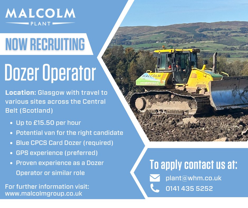 MalcolmGroup's tweet photo. #WeAreHiring #MalcolmPlant #TheMalcolmGroup #DozerOperator https://t.co/Vn2QC8y8U2