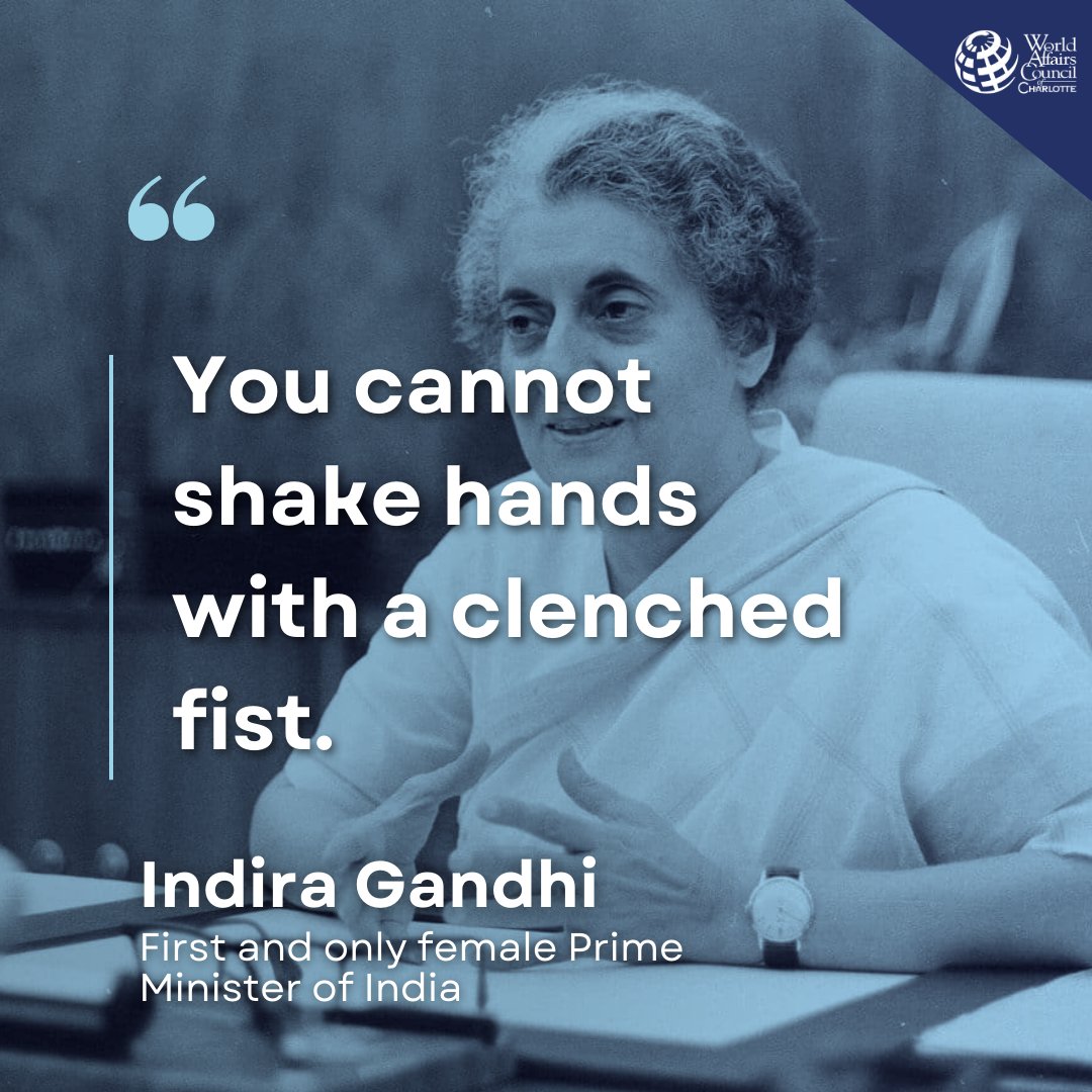 Today's #TuesdayWisdom!

A powerful reminder that peace, progress, and understanding begin with openness.

Real strength lies in the willingness to reach across divides. 🌍

#IndiraGandhi #QuoteOfTheDay #LeadershipWisdom #PeaceAndProgress #GlobalVoices #DiplomacyMatters