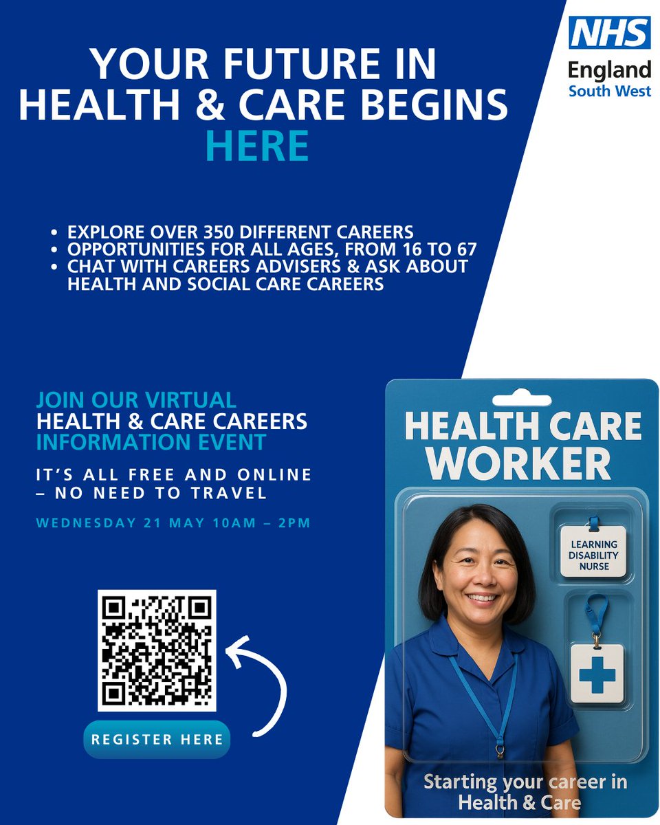 RUH Bath Careers (@ruh_careers) on Twitter photo The #NHS Careers Virtual Event starts TOMORROW!🚨10 -2 pm online.
If you're considering a career in healthcare, log on to find out about the variety of roles in the NHS and <a href="/RUHBath/">RUH Bath 🏥</a>
There is still time to register here: event.virtualdays.com/swheatlhandcare
#NHSCareers #WeAreTheNHS The #NHS Careers Virtual Event starts TOMORROW!🚨10 -2 pm online.
If you're considering a career in healthcare, log on to find out about the variety of roles in the NHS and <a href="/RUHBath/">RUH Bath 🏥</a>
There is still time to register here: event.virtualdays.com/swheatlhandcare
#NHSCareers #WeAreTheNHS