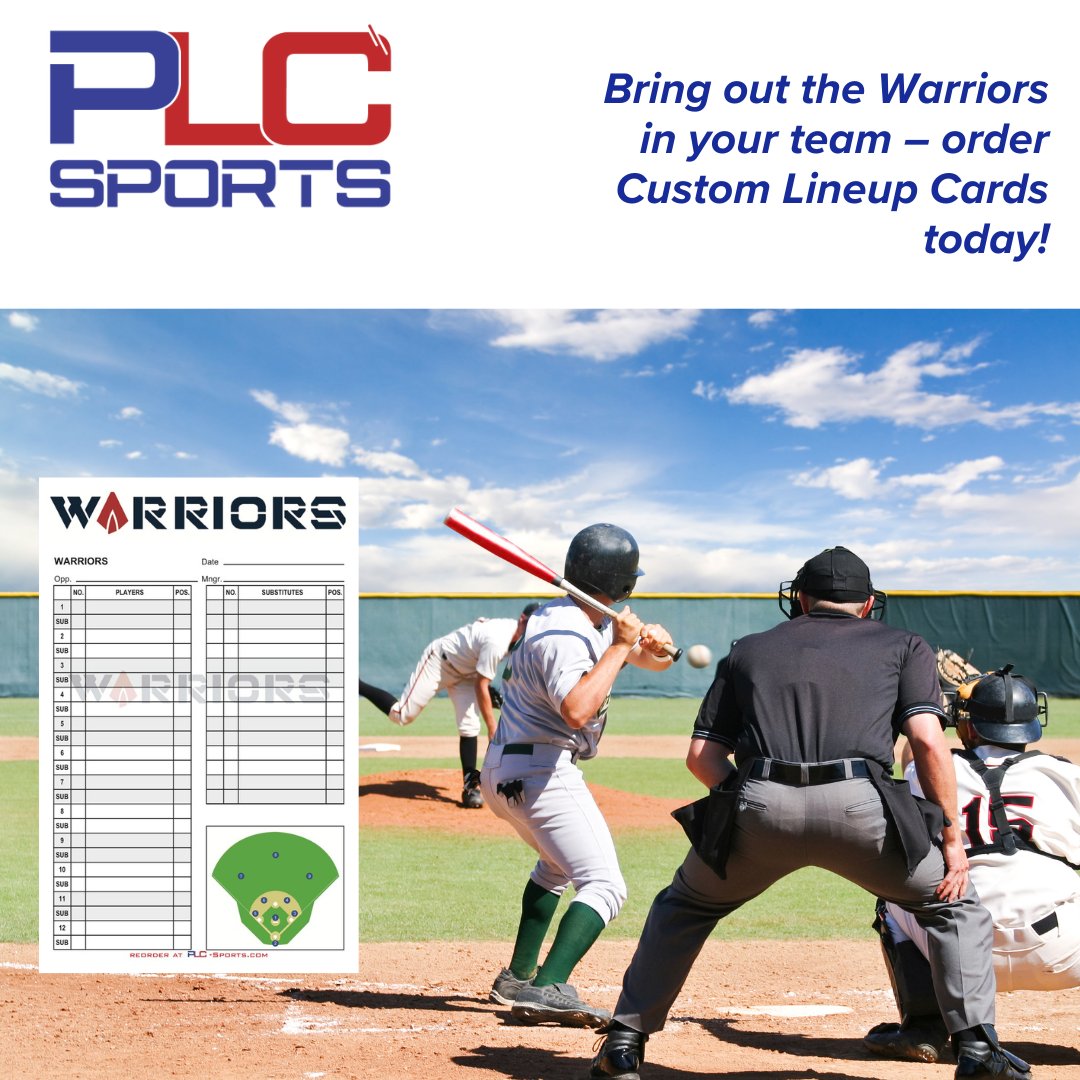 PLC-Sports (@plc_lineupcards) on Twitter photo Bring out the Warriors!
When the ordinary way doesn't create enough hype, let PLC Sports help your coach or manager customize #lineupcards.  Our cards are 4-carbon, 5 1/2 x 8 1/2. 
personalizedlineupcards.com/collections/cu…
#PersonalizedLineupCards #Baseball #Softball #CompeteBetter Bring out the Warriors!
When the ordinary way doesn't create enough hype, let PLC Sports help your coach or manager customize #lineupcards.  Our cards are 4-carbon, 5 1/2 x 8 1/2. 
personalizedlineupcards.com/collections/cu…
#PersonalizedLineupCards #Baseball #Softball #CompeteBetter