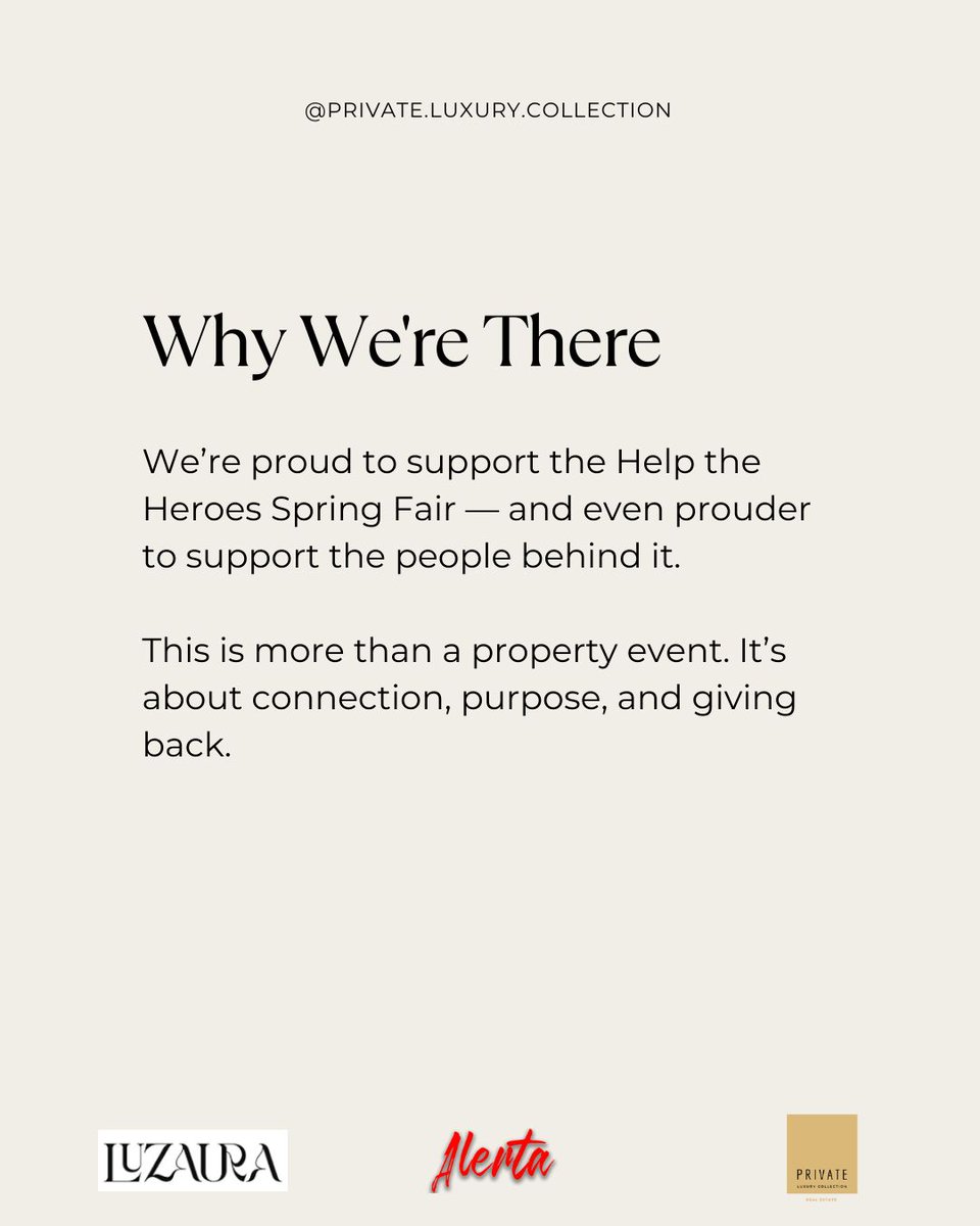 PLCrealestate's tweet image. We're more than property. Meet us at the Help the Heroes Spring Fair for relocation tips, expert insights, and a heartfelt giveaway — all while supporting our local heroes. 🕙 Sat 24th May, Prado Villas. #PrivateLuxuryCollection #SupportOurBombeiros