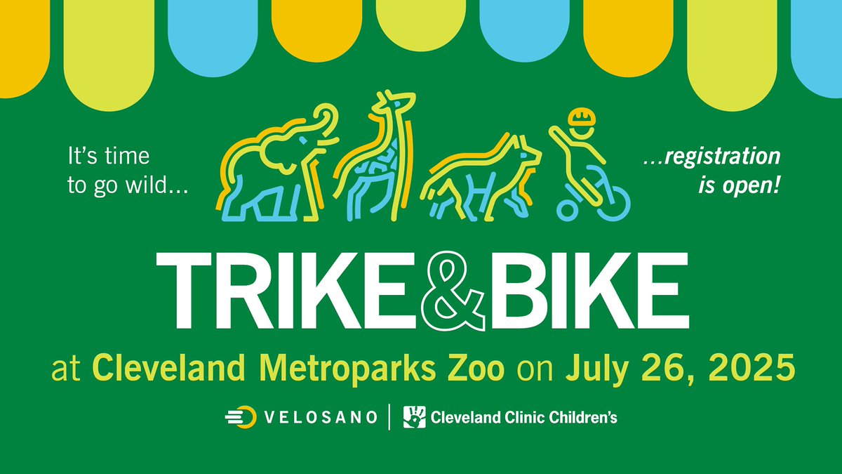 🚲 Registration is OPEN for the all-new Trike &amp; Bike at the <a href="/clemetzoo/">Cleveland Metroparks Zoo</a>! Kids can ride, raise funds for pediatric cancer research, and enjoy a wild day at the Zoo 🐾💛 100% of dollars raised support @CleClinicKids. Join the movement July 26! 👉velosano.org/trike-bike/ #VeloSano