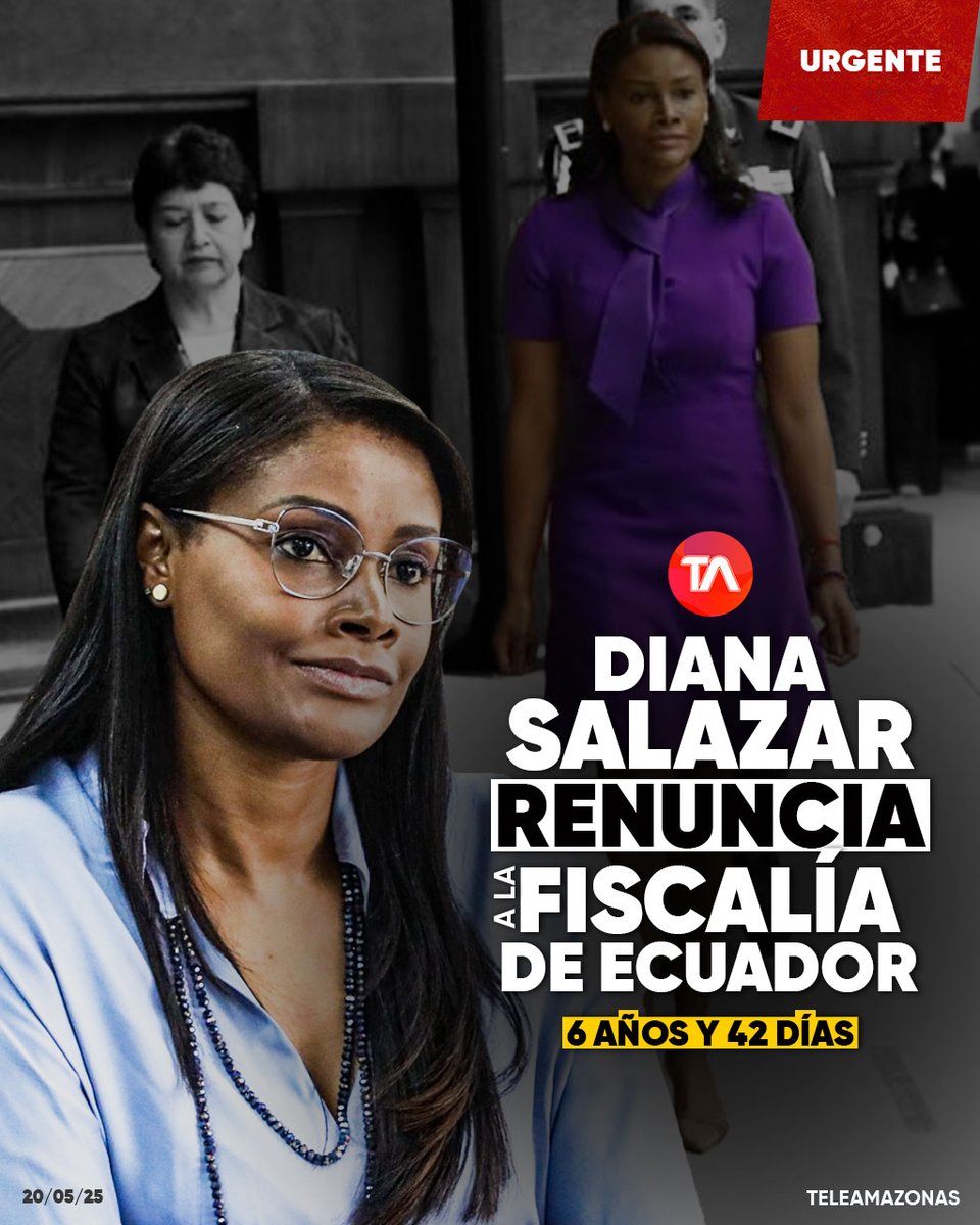 #URGENTE | "Aferrarse a los cargos no le hace bien al país". Diana Salazar renuncia como Fiscal General de Ecuador después de 6 años y 42 días en el cargo. Esto dijo ow.ly/zZjE50VVLst