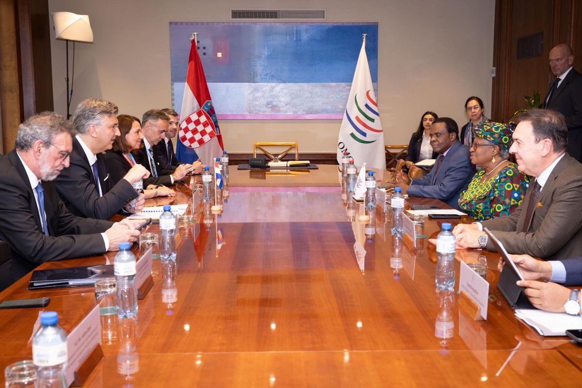 An absolute pleasure to receive today H.E <a href="/AndrejPlenkovic/">Andrej Plenković</a> Prime Minister of Croatia with his delegation including the Ministers of Health and Education and H.E Amb Gordan Markotic - Ambassador to the WTO &amp; UN institutions. Croatia is making important strides in its economy