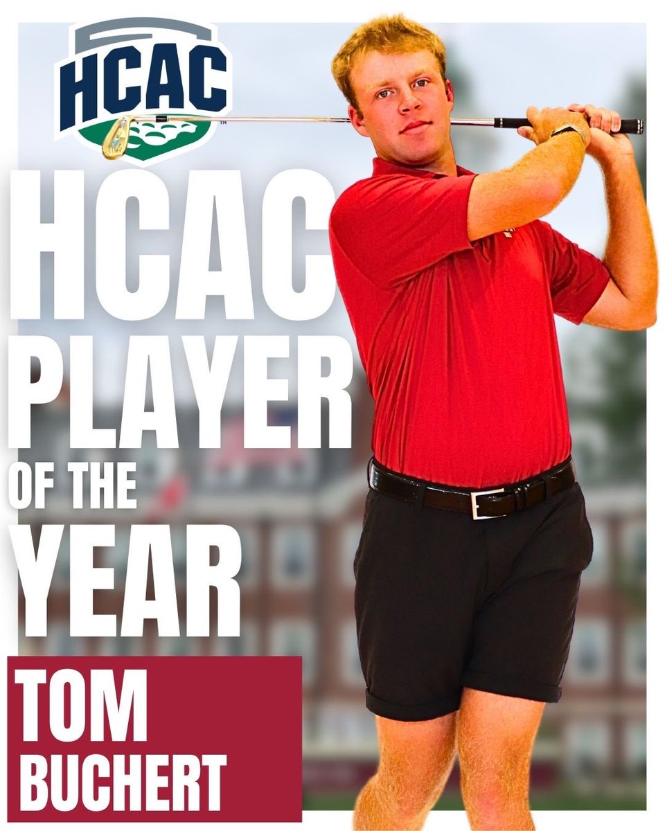 Tom Buchert has been named the 2025 HCAC Men’s Golf Athlete of the Year! The Cincinnati native capped off a stellar season as the #1 ranked golfer in the HCAC, earning two individual tournament wins and posting a 73.8 scoring average. Buchert finished the year ranked #16 in the