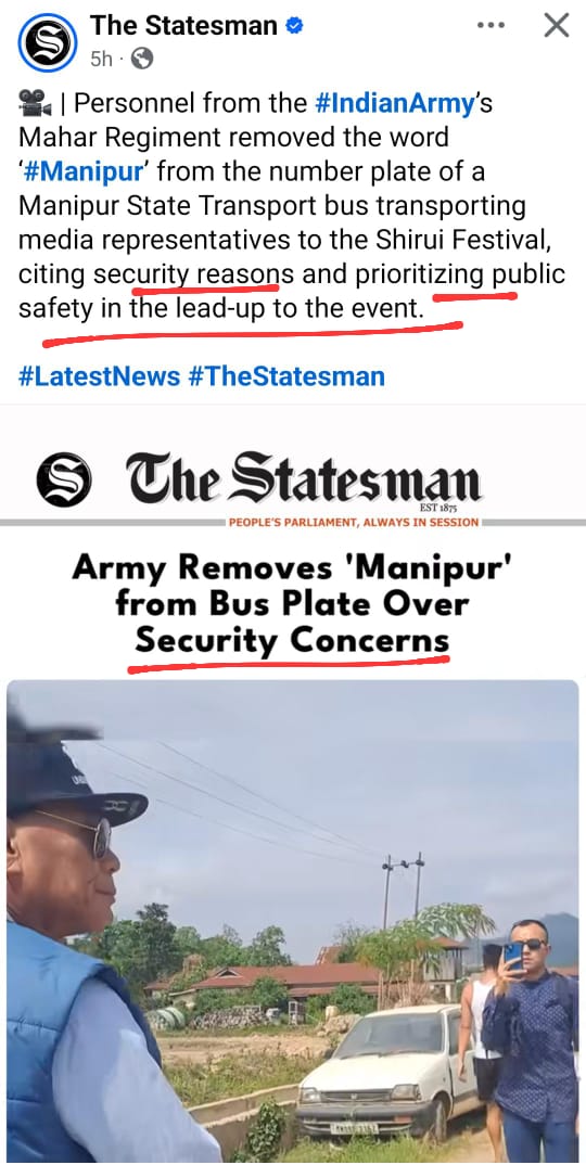 By all standards, Manipur is a unique multi ethnic state. Concealing state's name is a violation of the constitution as Manipur state existed 'before the commencement' of the Indian constitution. Dis act ofconcealing is an infringement upon federal principles- a basic structure.