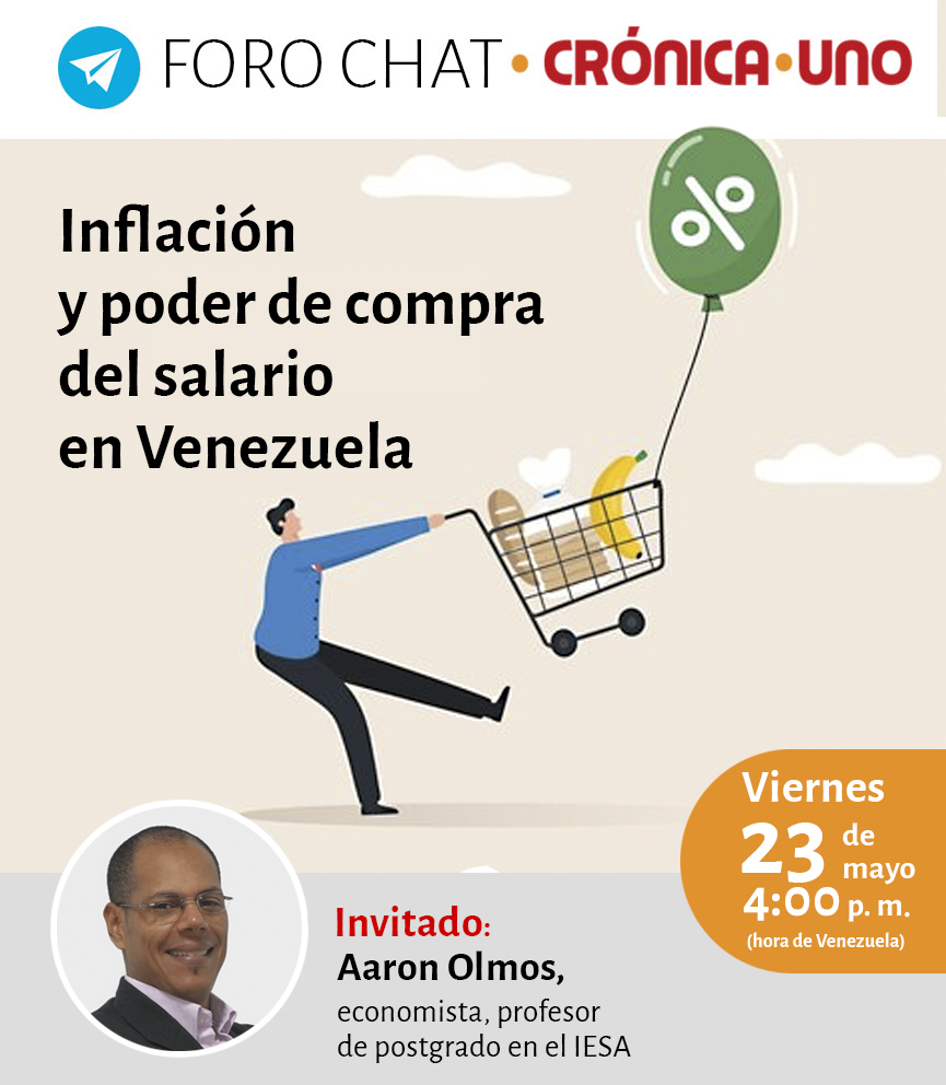 #ForoChat #Economía  Agradecida con el profesor universitario <a href="/aaronolmos/">Aarón Olmos</a> por apoyarnos en este encuentro en nuestra audiencia.

¡Conéctate con nosotros a las 4:00 p.m. (hora de Venezuela)!

Sigue este enlace para unirte al grupo de Telegram 📷t.me/forochatcronic…