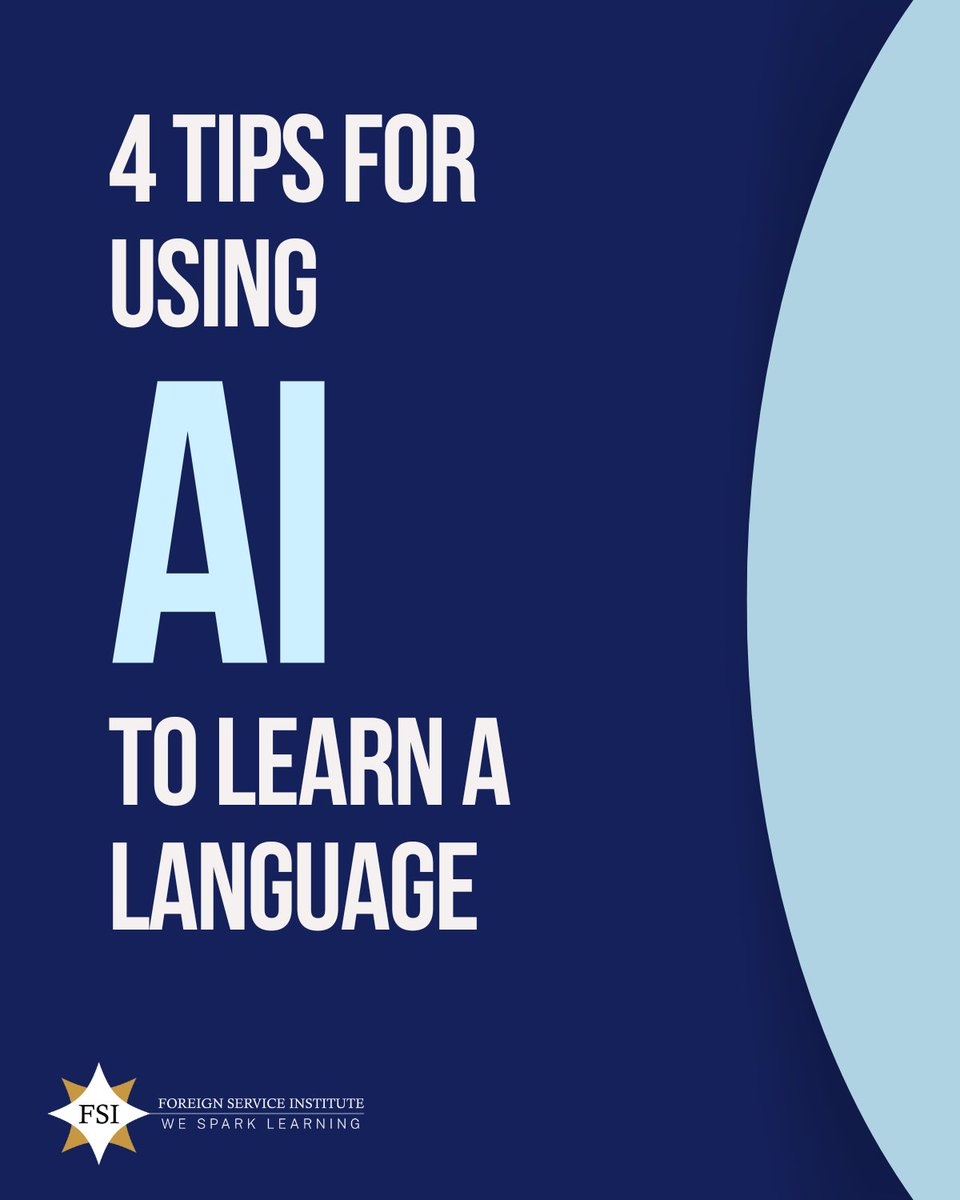 FSI’s Learning Innovation Team has conducted extensive work on leveraging AI for efficient language learning. Here are some tips for getting started: linkedin.com/feed/update/ur…
