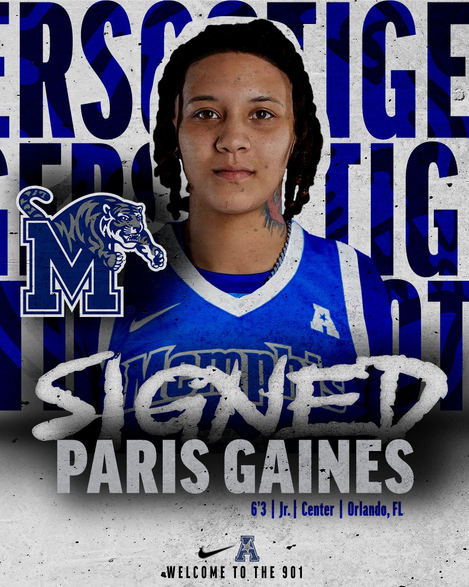 Memphis Women's Basketball (@memphiswbb) on Twitter photo The newest member of the Blue & Gray ✍️
Welcome to Ⓜ️emphis, <a href="/parisgaines23/">Paris gaines</a> ‼️
READ ➡️ bit.ly/43p5kTe The newest member of the Blue & Gray ✍️
Welcome to Ⓜ️emphis, <a href="/parisgaines23/">Paris gaines</a> ‼️
READ ➡️ bit.ly/43p5kTe