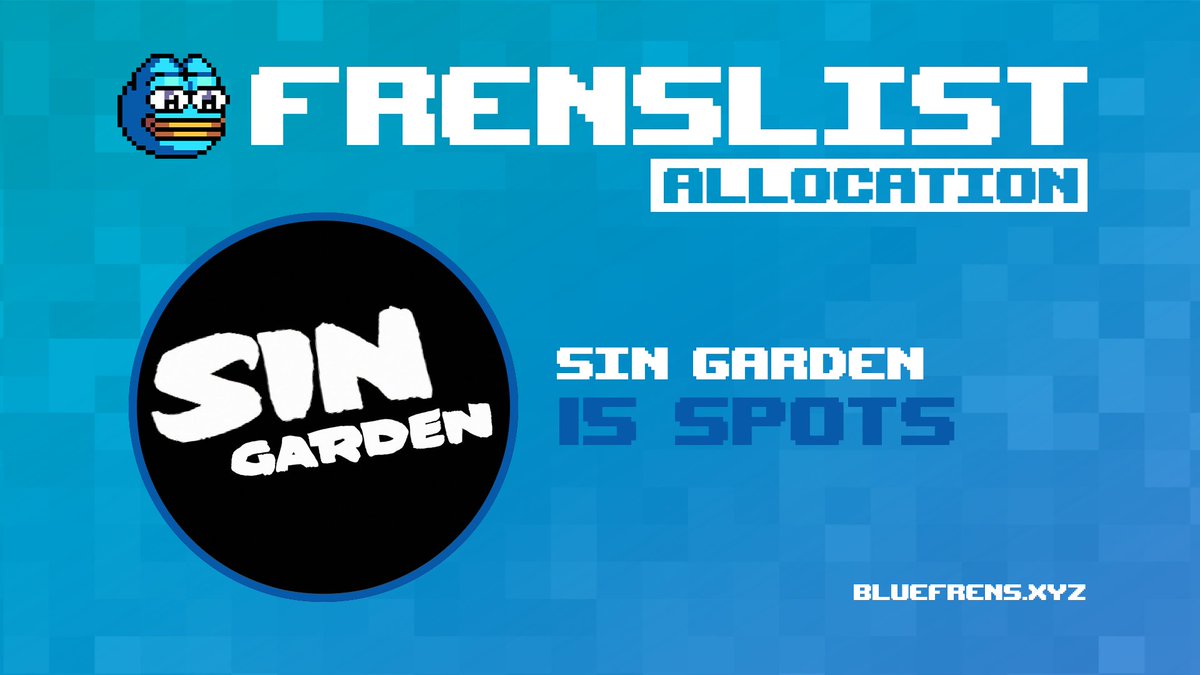 BluefrensNFT's tweet photo. FrensList Allocation for SINGardenNFT 😈

We’re hyped to announce 15 FrensList spots for the @SINGardenNFT crew: the slickest web3 builders in Cosmos. 

Stay tuned - SINGarden team will drop details on how to secure your spot!

Embrace the $SIN and be ready to get in! 🏃‍♂️ https://t.co/qqezHDXTnB