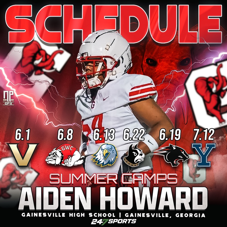Aiden Howard (@aidenhowarddt) on Twitter photo Looking forward to building relationships this summer.
<a href="/CoachK_Smith/">Kasey Smith</a> <a href="/JoshNiblett/">Josh Niblett</a>
<a href="/Mstout_3/">Coach Quon</a> <a href="/AlexKurtzYale/">Alex Kurtz</a> <a href="/CoachJanecek/">Tim Janecek</a> @coachmikehayde <a href="/themauricehicks/">Maurice J. Hicks</a> <a href="/Coachsax72/">Jonathan Saxon</a> <a href="/CamCagleRU/">Cameron Cagle</a> <a href="/ZaiRich25/">Isaiah Richardson</a> <a href="/Coach_LBJ_/">Larry Black Jr.</a> <a href="/CoachSmartVandy/">Will Smart</a> <a href="/bamamade87/">Jay Clay</a> @On3Recruits <a href="/NEGARecruits/">Northeast Georgia Recruits</a> <a href="/RecruitGeorgia/">Recruit Georgia</a> Looking forward to building relationships this summer.
<a href="/CoachK_Smith/">Kasey Smith</a> <a href="/JoshNiblett/">Josh Niblett</a>
<a href="/Mstout_3/">Coach Quon</a> <a href="/AlexKurtzYale/">Alex Kurtz</a> <a href="/CoachJanecek/">Tim Janecek</a> @coachmikehayde <a href="/themauricehicks/">Maurice J. Hicks</a> <a href="/Coachsax72/">Jonathan Saxon</a> <a href="/CamCagleRU/">Cameron Cagle</a> <a href="/ZaiRich25/">Isaiah Richardson</a> <a href="/Coach_LBJ_/">Larry Black Jr.</a> <a href="/CoachSmartVandy/">Will Smart</a> <a href="/bamamade87/">Jay Clay</a> @On3Recruits <a href="/NEGARecruits/">Northeast Georgia Recruits</a> <a href="/RecruitGeorgia/">Recruit Georgia</a>