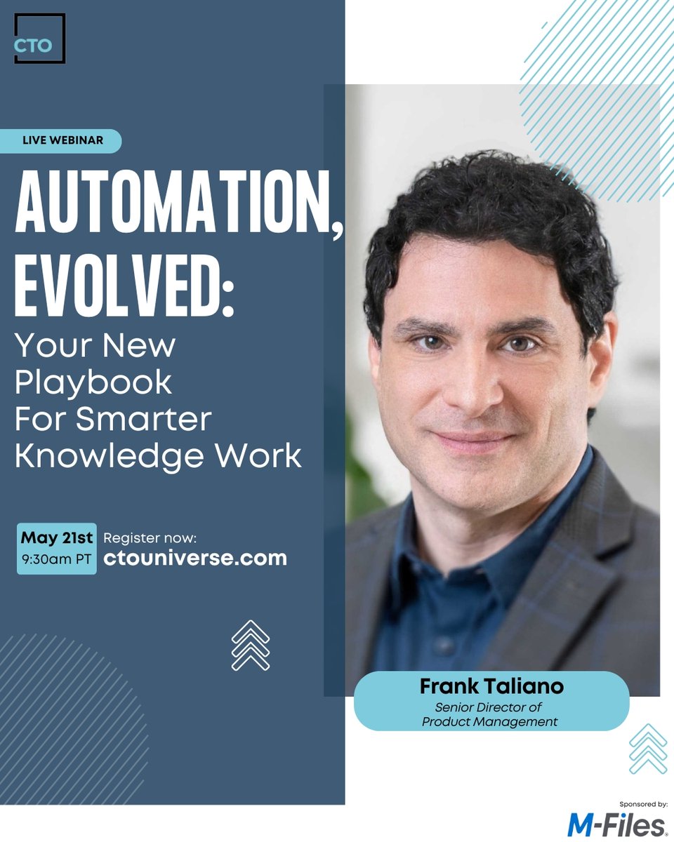 #Docs slowing you down? 🐌

#AI can turn chaos into clarity—if you start right. In this #webinar, learn how to:
✅ Auto-extract insights
✅ Kill manual busywork
✅ Pick high-impact wins

Start #scaling with docs now! > shorturl.at/O7mHL

Sponsor: <a href="/M_Files/">M-Files</a>