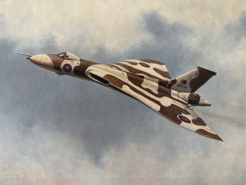 NewarkAirMus's tweet image. We have just been given this painting of our beloved #Vulcan #XM594 it’s due to go on display in the #NAMcafe 
#twitterVForce