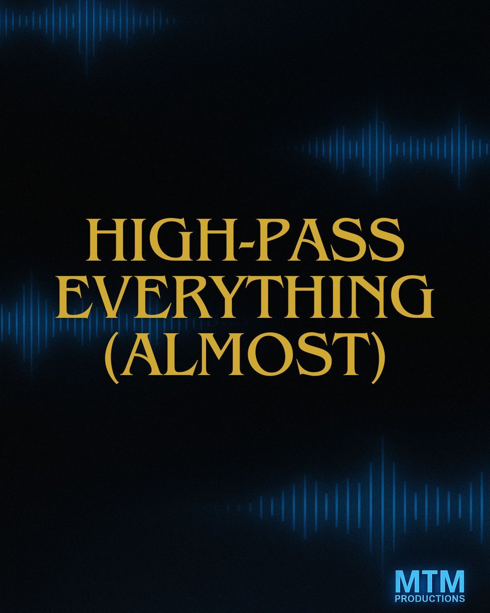 mtm__prod's tweet image. Remove unnecessary low-end from vocals and instruments to clean up the mix.
`
`
`
`
#MixingBasics #HighPassFilter #CleanSound #MTMTips