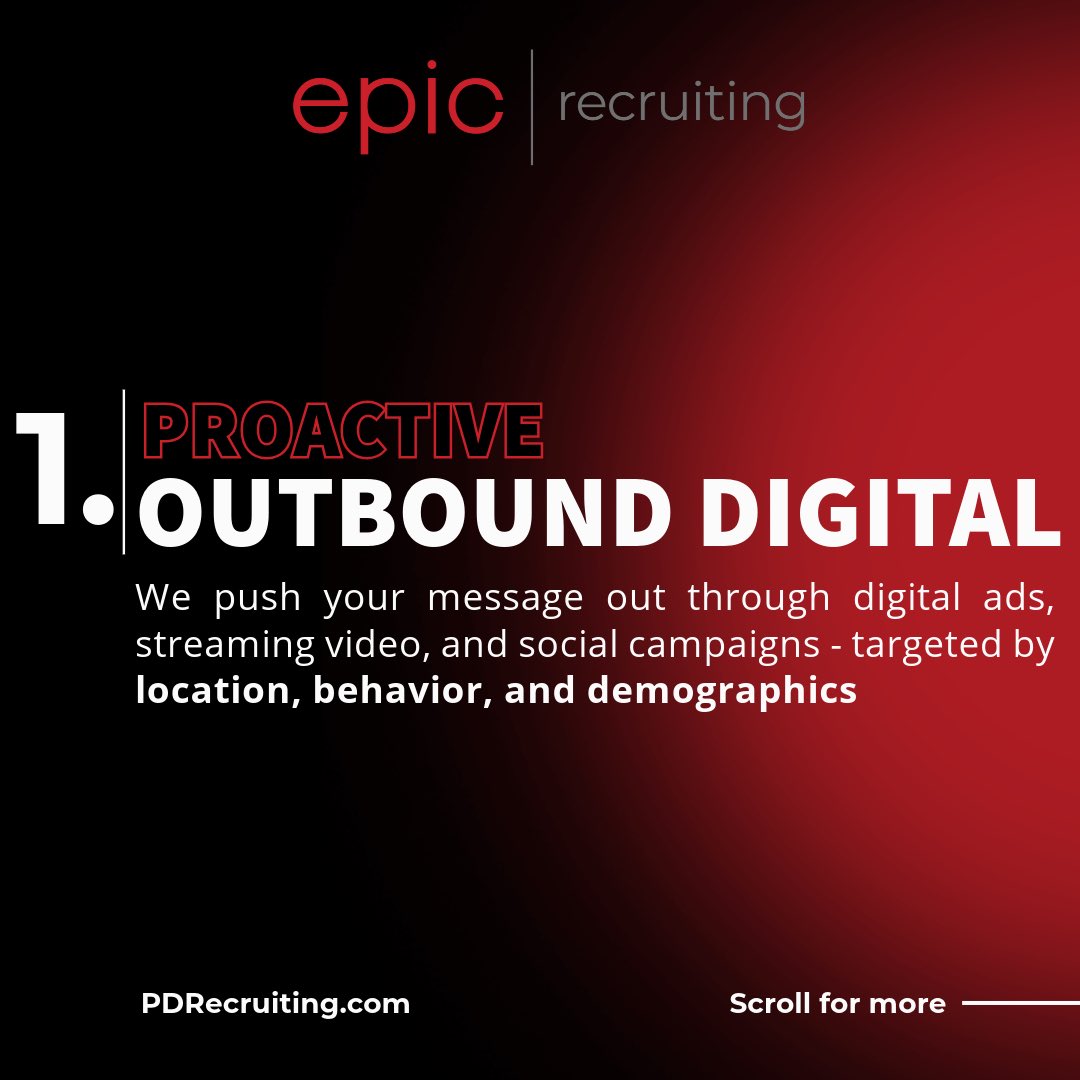 PDrecruiting's tweet photo. At Epic Recruiting, we combine smart outbound + inbound strategies to reach the next generation of law enforcement—where they are, with purpose. #LawEnforcementRecruiting https://t.co/uoMOWMJmVB