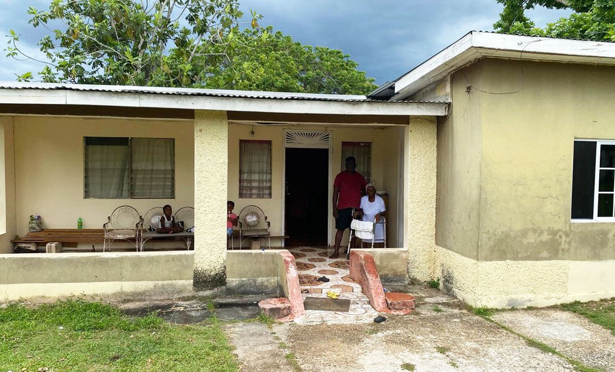 FoodForThePoor's tweet photo. When Hurricane Beryl tore the roof off his mother’s home, Renard Morris risked his life to keep her safe. Thanks to our amazing donors, her roof is now repaired! Your kindness makes stories like this possible. 💛 #FFTP #DisasterRelief #HurricaneBeryl #Jamaica https://t.co/xoU2TXzdsY
