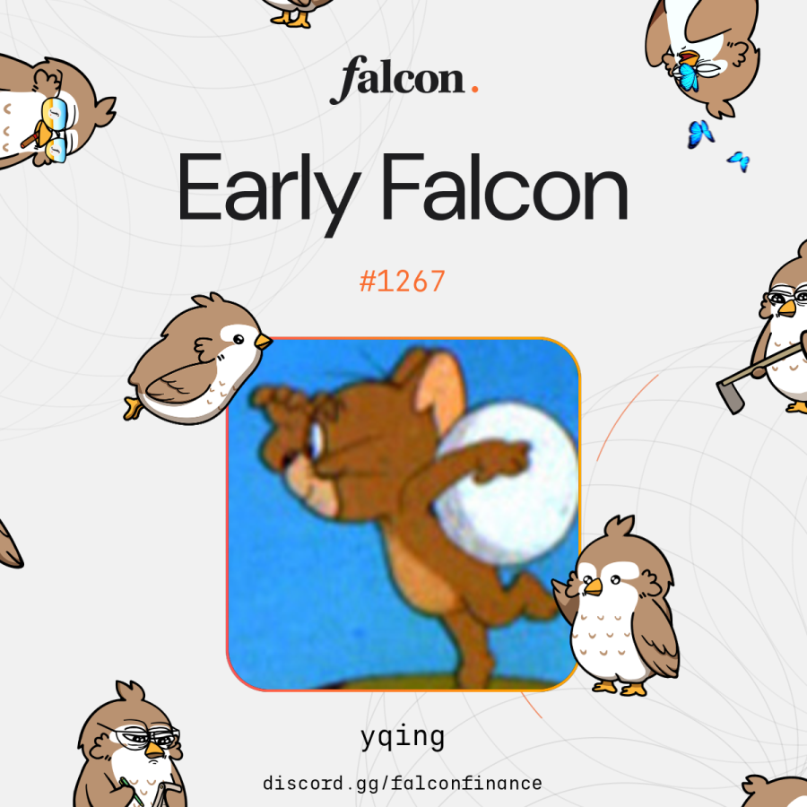 yqing01's tweet photo. I fly early.

I yield better.

I’m an Early Falcon.

Making Yield Great Again (MYGA), with @falconfinance 🦅⛽️ https://t.co/KDRSgRdQsD