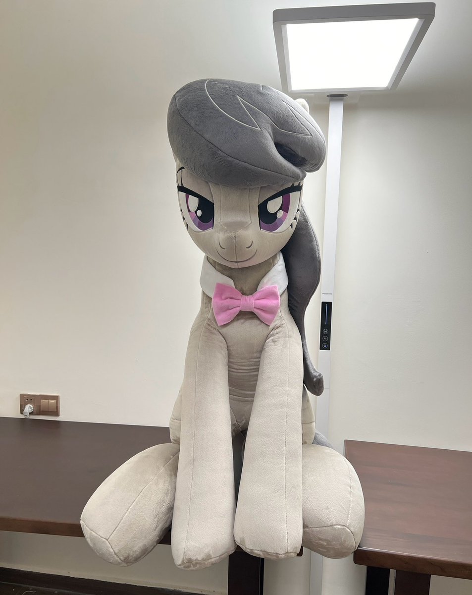 Life-sized plushie  completed!  
With a length of 1.6m when lying on its side, it's perfect for hugging while sleeping🥹!  
Octavia Melody is even cuter than I imagined! What do you think?  
#MLPFIM #plushie #Octavia