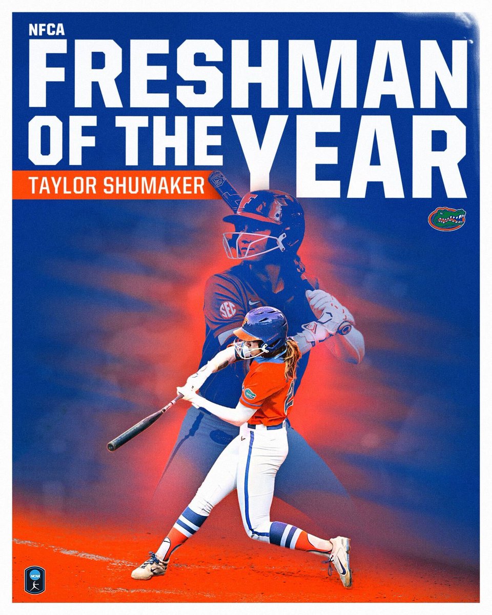 NCAA Softball (@ncaasoftball) on Twitter photo The 2025 <a href="/NFCAorg/">National Fastpitch Coaches Association</a> Division l Freshman of the Year is... Taylor Shumaker!
#NCAASoftball x <a href="/GatorsSB/">Gators Softball</a> The 2025 <a href="/NFCAorg/">National Fastpitch Coaches Association</a> Division l Freshman of the Year is... Taylor Shumaker!
#NCAASoftball x <a href="/GatorsSB/">Gators Softball</a>