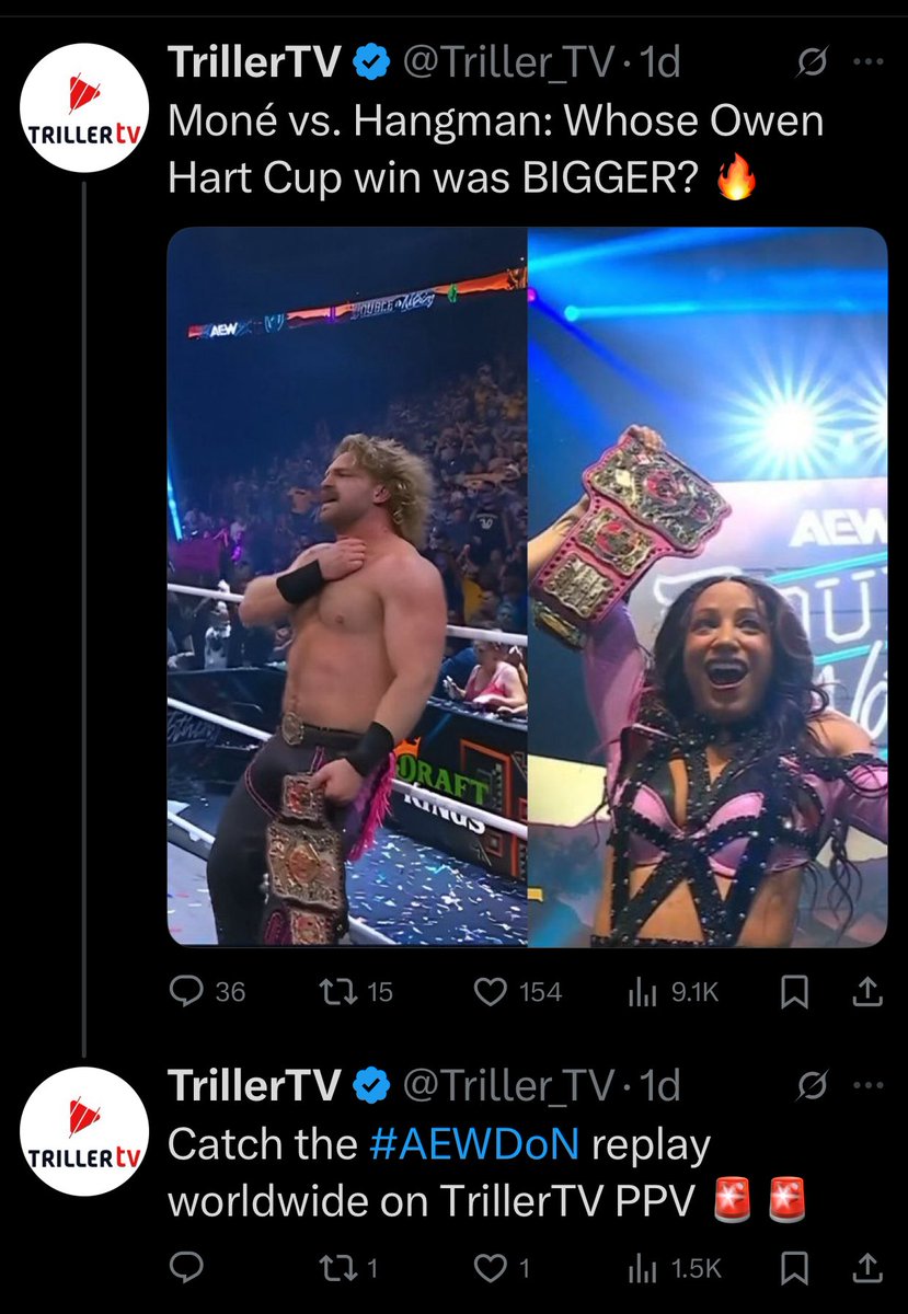 #iwc #AEWDoN #aew #aewdynamite 

<a href="/Triller_TV/">TrillerTV</a> just quietly put the Double or Nothing 2025 replay on their US app 🤦🏾‍♂️🤷🏾‍♂️

Well I guess I know what I’m doing this weekend…