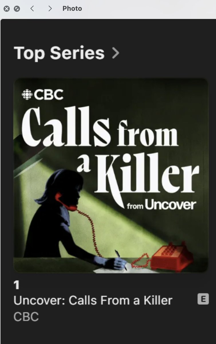 davidfrum's tweet photo. Congratulations to @natfrum, his true-crime podcast series "Calls From a Killer" is now the top-rated of any series on Apple Podcasts in Canada, 20th-ranked true-crime series in the United States. https://t.co/kG8AFkdpuw