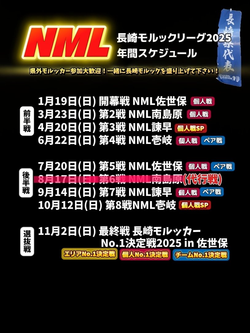 新鮮な魚介類、壱岐牛は最高。
柚子はバナナも有名なモルックの島、壱岐島へ是非足を運んでみて下さい！

【NML壱岐エントリー】
docs.google.com/forms/d/1enzIq…