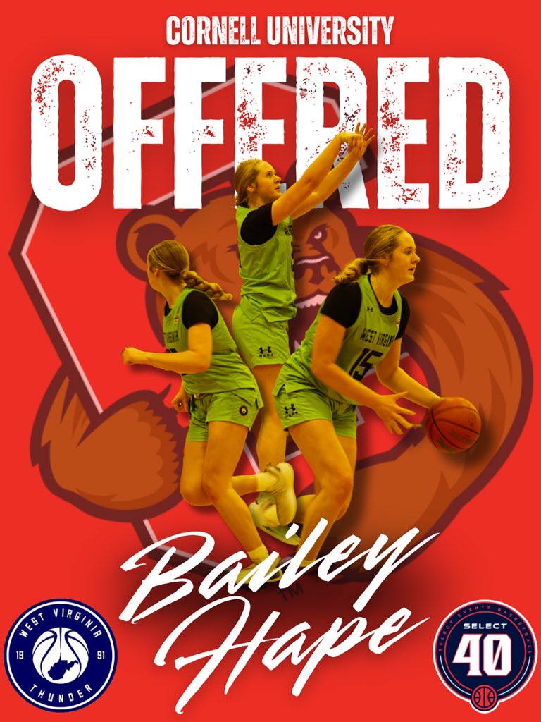 West Virginia Thunder S40 17U (Perry) (@wvthunders4017u) on Twitter photo Bailey Hape ‘26 ( <a href="/bailey_hape/">Bailey Hape</a> ) has picked up an offer from Cornell University!
#WVThunderFam | ⚡️⚡️ Bailey Hape ‘26 ( <a href="/bailey_hape/">Bailey Hape</a> ) has picked up an offer from Cornell University!
#WVThunderFam | ⚡️⚡️