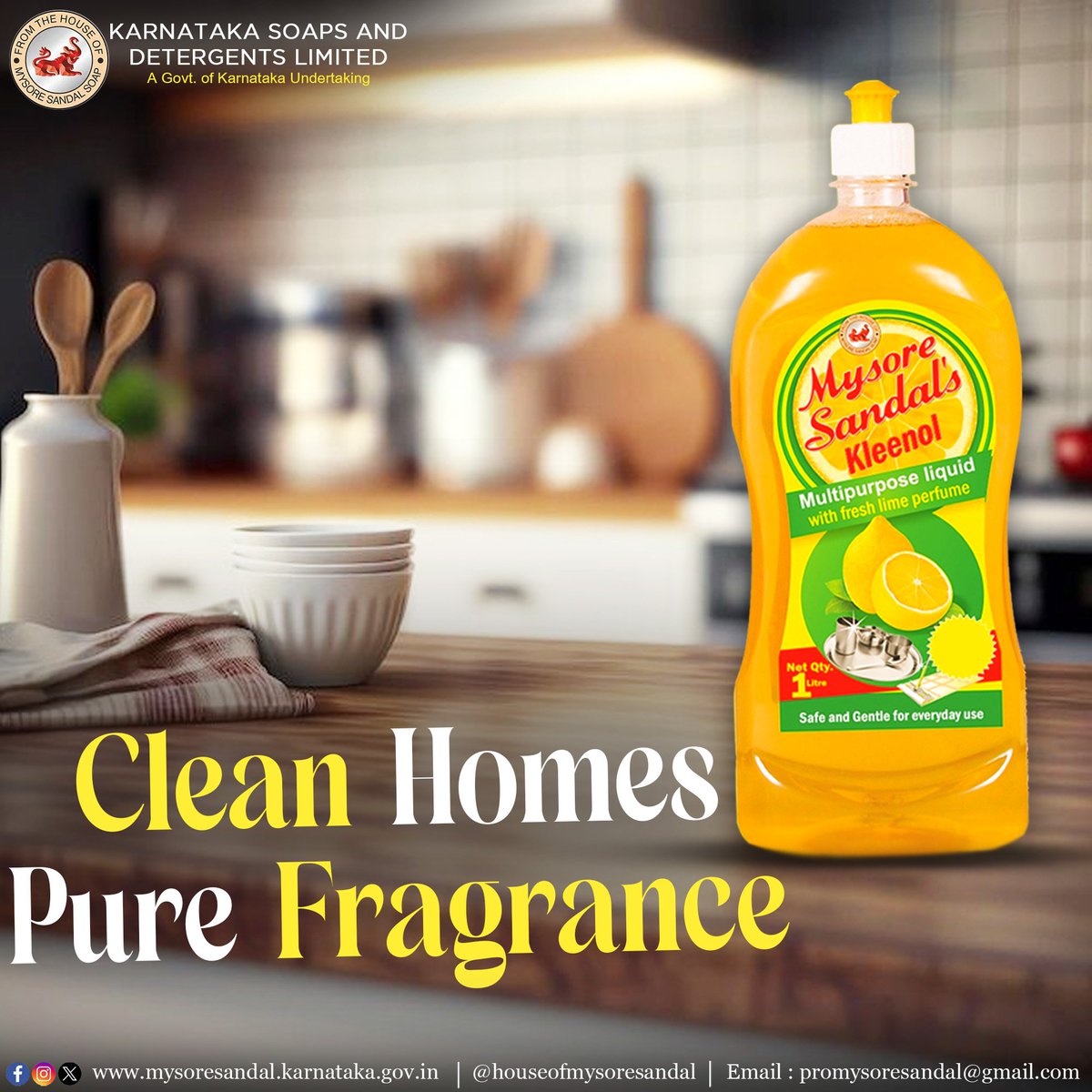 MysoreSandalIn's tweet photo. Introducing Mysore Sandal Kleenol - where powerful cleaning meets the calming scent of pure sandalwood. Keep your home spotless and fresh with a floor cleaner that's tough on germs, gentle on your senses
.
.
.
#Ksdl #MysoreSandal #Kleenol
#MultipurposeCleaner #FreshLimeMagic https://t.co/6VaKSDXxie
