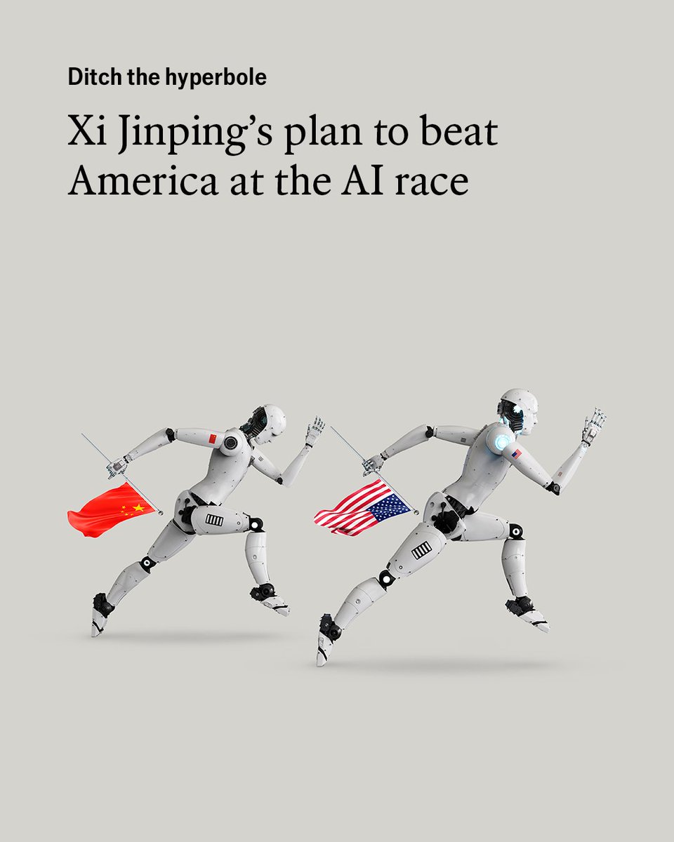 Rather than the Western concept of superhuman or self-improving tech, China’s government is betting on a more everyday approach econ.st/4my4Hj2

Illustration: Mariaelena Caputi