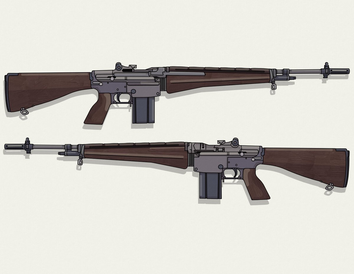 RoyalGuardian6's tweet image. So, here&apos;s a cursed idea I had: what if the M16 was built with M14 design doctrine?
In other words: what if M14 shaped like M16?