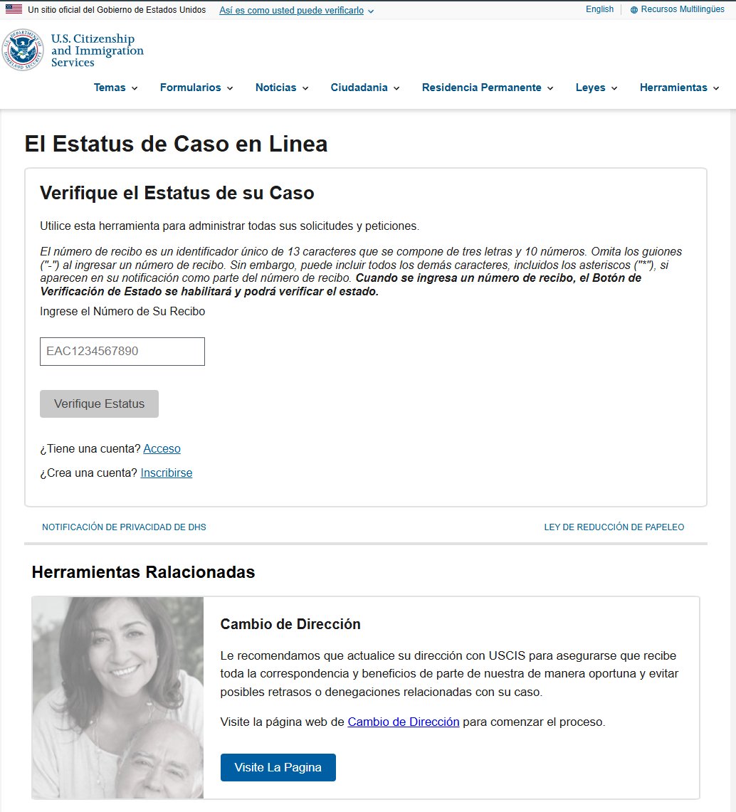 __Guajiro__'s tweet image. Hi @USCIS, I noticed a small typo on your Spanish case status page. It says “Herramientas Ralacionadas” instead of “Relacionadas.”
Just wanted to let you know so it can be corrected.
Thanks for all the work you do.

#USCIS #LanguageSupport #Feedback