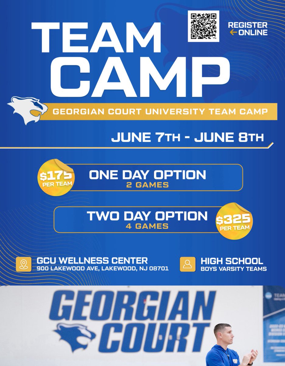 Dave Fedor (@davefedor4) on Twitter photo 🚨Limited spots remain in Team Camp! Come join <a href="/GCULionsMBB/">Georgian Court MBB</a> for 2 great days of hoops!! Perfect tune up before live period 💪
Click link below to register:
…iancourtmensbasketball.totalcamps.com/shop/EVENT 🚨Limited spots remain in Team Camp! Come join <a href="/GCULionsMBB/">Georgian Court MBB</a> for 2 great days of hoops!! Perfect tune up before live period 💪
Click link below to register:
…iancourtmensbasketball.totalcamps.com/shop/EVENT