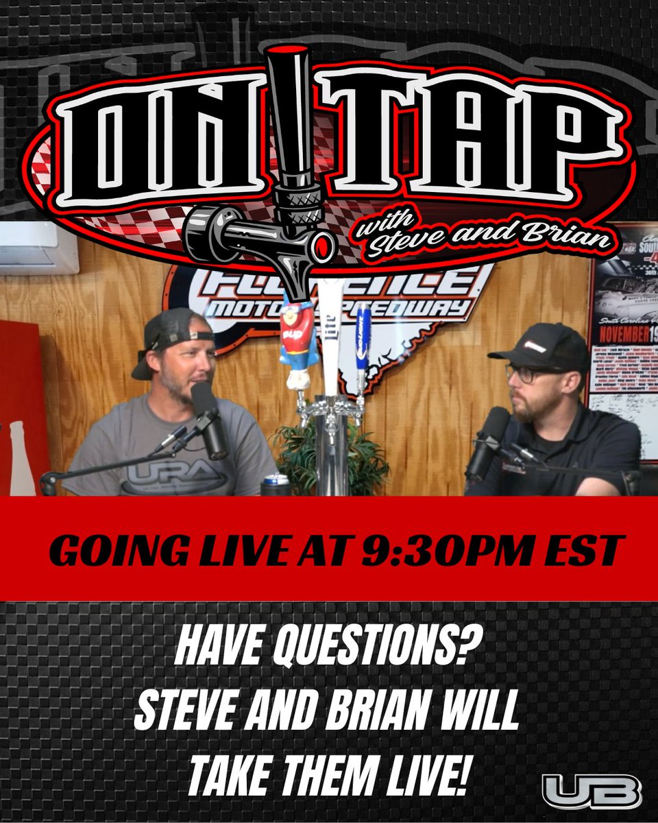 The boys take all your questions live on the Florence Motor Speedway Facebook page tonight at 9:30. Tune in as Brian and Steve talk racing (skid plates anyone?) and give general pearls of wisdom about life in their quest to MAKE RACING GREAT AGAIN!