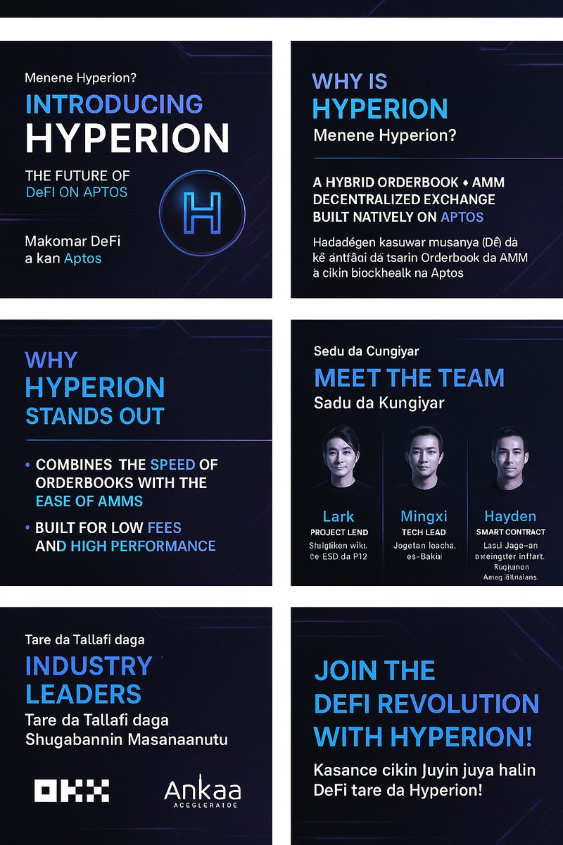 Web3ahmadx's tweet photo. 🚀 Dive into the future of DeFi with Hyperion a hybrid Orderbook-AMM DEX on Aptos. Seamless trading, robust infrastructure, and a visionary team.

🔗https://t.co/pfvsfUgLhh

#HyperionContentChallenge @hyperion_xyz
@S_M_Danpullo @fuchaweb3 @UkashatBalaCCII https://t.co/0FjlnXvAGB