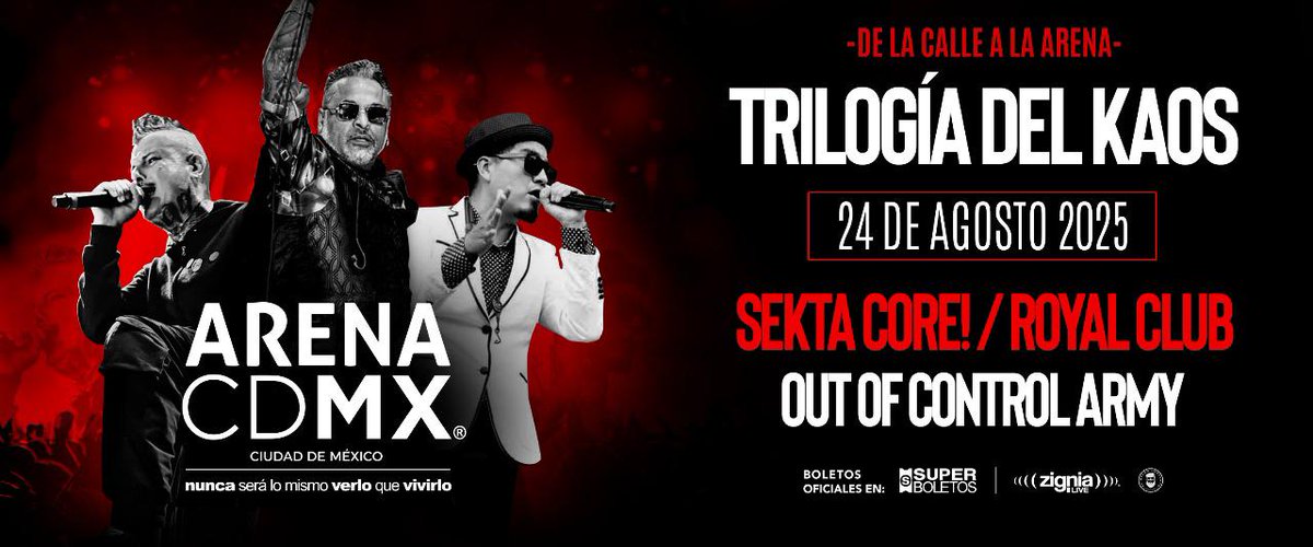 BlancaLechuza's tweet photo. ¿Listos para la 'Trilogía Del Kaos'? 🔥🔥🤘
Tres grandes bandas de la escena del #SkaMexicano llegarán #DeLaCalleALaArena este próximo 24 de agosto.

Conoce toda la información y adquiere tu boleto: https://t.co/Girmnwabva ⬅🎟🔥

#SektaCore #RoyalClub #OutOfControlArmy https://t.co/gCW5bTxAD4