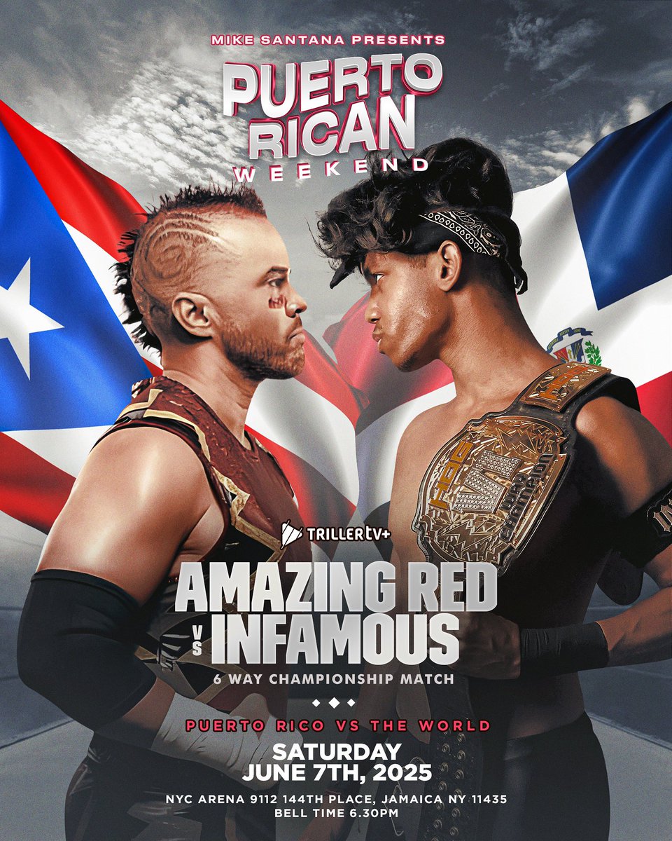 🚨 BREAKING 🚨

Saturday, June 7th, Sensei meets former Student in an intergenerational showdown that has been building for months as HOG 6Way Cruiserweight Champion “Infamous” Daron Richardson defends against the legendary “Underground King” Amazing Red at Mike Santana’s