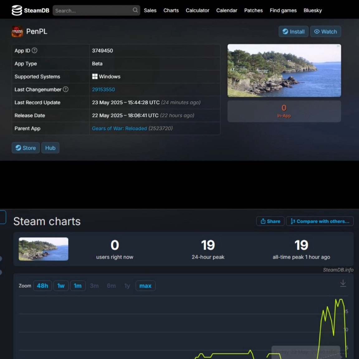 Hace unos días se filtró la beta de Gears of War Reloaded en SteamDB. TC la ocultó como “PenPL” con una imagen genérica… pero ya era tarde.

19 personas la jugaron. Yo no fui uno de esos.

Creo que la Beta e info de E-Day se anunciarán en el Xbox Games Show Case el 8 de junio.
