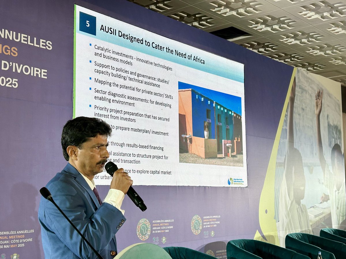 beth_dunford's tweet image. Congratulations to the African Water Facility team for a sharp &amp;amp; insightful look at leveraging water &amp;amp; sanitation investments for Africa’s development. The #AfDBAM2025 side event showcased how @AWFbroadcast supports African countries to achieve their water and sanitation goals.