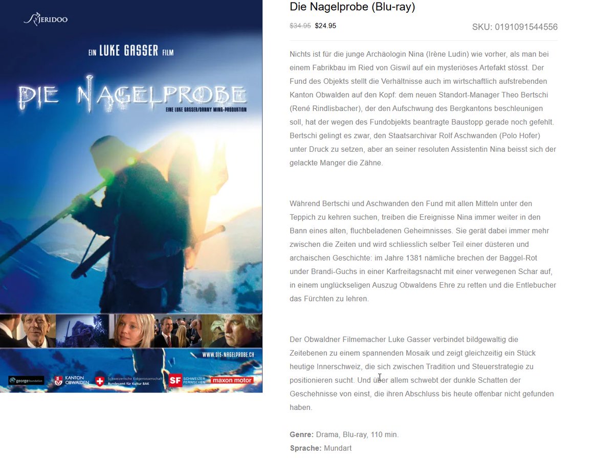 GoZott's tweet image. Die Nagelprobe: Nichts ist für die junge Archäologin Nina (Irène Ludin) wie vorher, als man bei einem Fabrikbau im Ried von Giswil auf ein mysteriöses Artefakt stösst. exsila.ch/filme/die-nage…