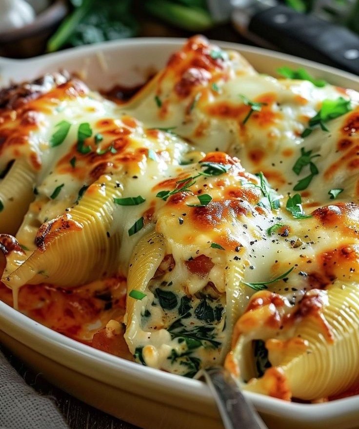 ann_ann886's tweet image. Creamy, cheesy stuffed shells that are easy to make and guaranteed to impress! 🧀🔥
Full Recipe: durl.ca/W4P50