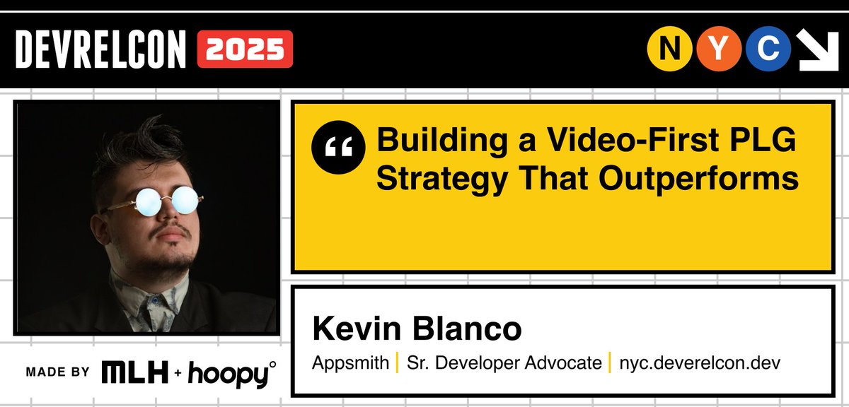 KevinBlancoZ's tweet image. 🎉 Speaking at @devrelcon NYC this July and couldn&apos;t be happier!

&quot;Building a Video-First PLG Strategy That Outperforms&quot; - revealing how to turn video into actual GTM results &amp;amp; PLG conversions with real metrics. You know me... anything can happen 👀

#devrel #developerrelations