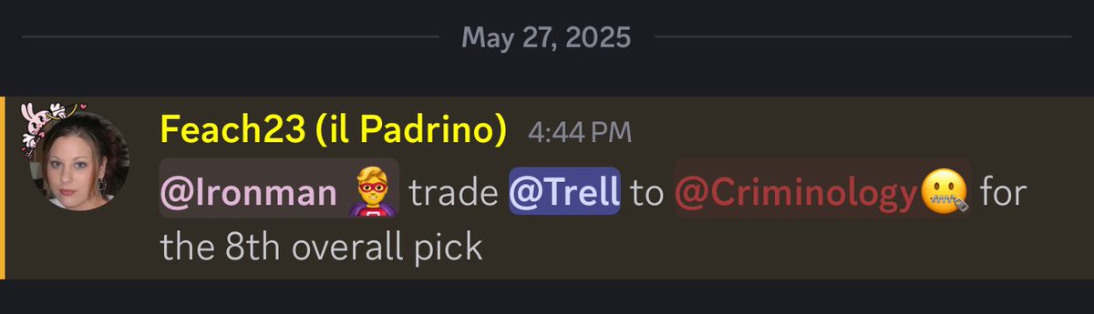 Criminology🥷 (@sibacriminology) on Twitter photo BREAKING NEWSSSS❗️
We just completed a trade where we sent the 8th overall pick for one of the best SG on the game <a href="/TrellGoated/">Trell</a>. We are more than happy to welcome him to the squad. The <a href="/StatenIsland2K/">Staten Island Basketball Association (SIBA)</a> draft is in 2 days you’re not gonna wanna miss it.
Twitch.tv/TheSibaNetwork BREAKING NEWSSSS❗️
We just completed a trade where we sent the 8th overall pick for one of the best SG on the game <a href="/TrellGoated/">Trell</a>. We are more than happy to welcome him to the squad. The <a href="/StatenIsland2K/">Staten Island Basketball Association (SIBA)</a> draft is in 2 days you’re not gonna wanna miss it.
Twitch.tv/TheSibaNetwork