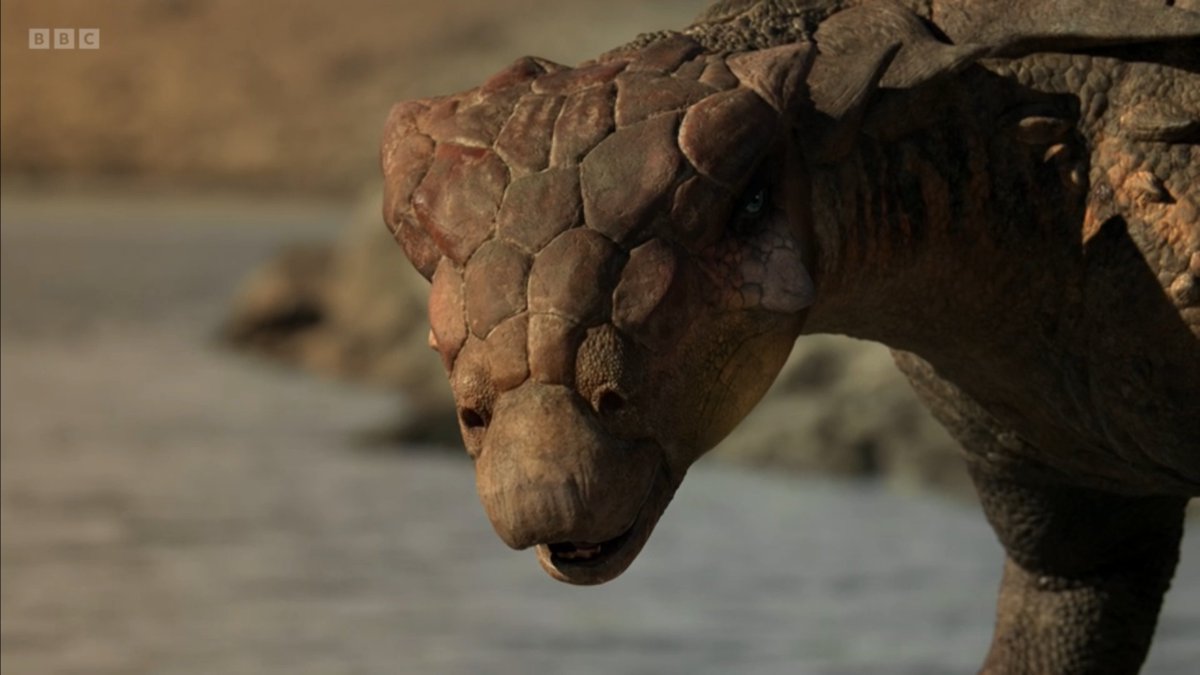 There's very good model and texture work in the new Walking with Dinosaurs, and it shines the strongest when the dinosaurs are in open environments and rendered with longer lenses. I thought that these two shots in the third epsiode looked particularly impressive and convincing.